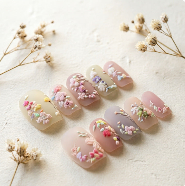 Art nail design with floral motifs Stornfield