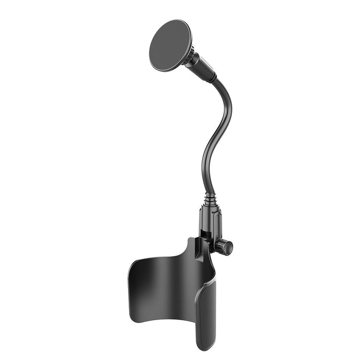 Adjustable car headrest tablet and smartphone holder with telescopic support arm and anti slip cradle Stornfield
