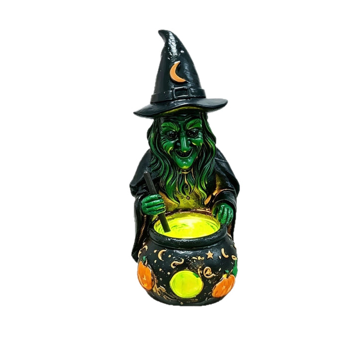 Decorative witch figure with cauldron Stornfield