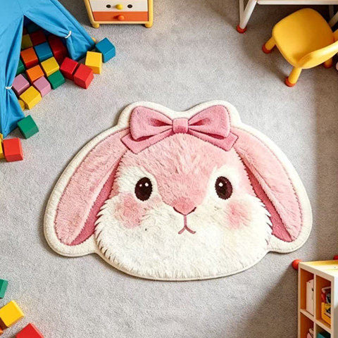 Rabbit-shaped Plush Rug