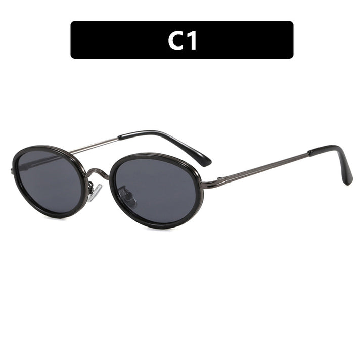 Ladies elegant round sunglasses with stylish metal frame Stornfield