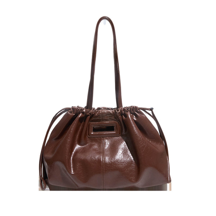 Elegant Ruched Leather Handbag