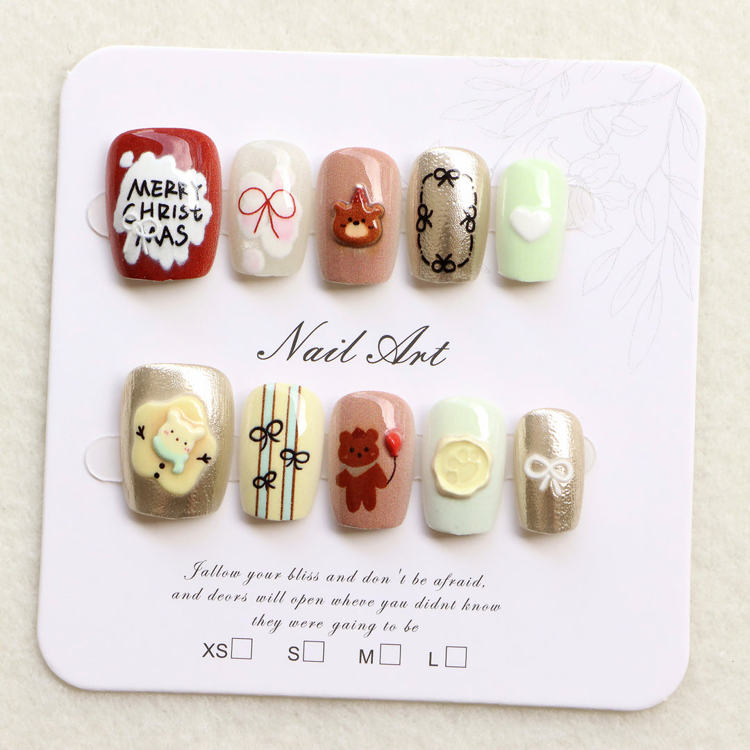 Festive Themed Press-On Nail Art Set Stornfield