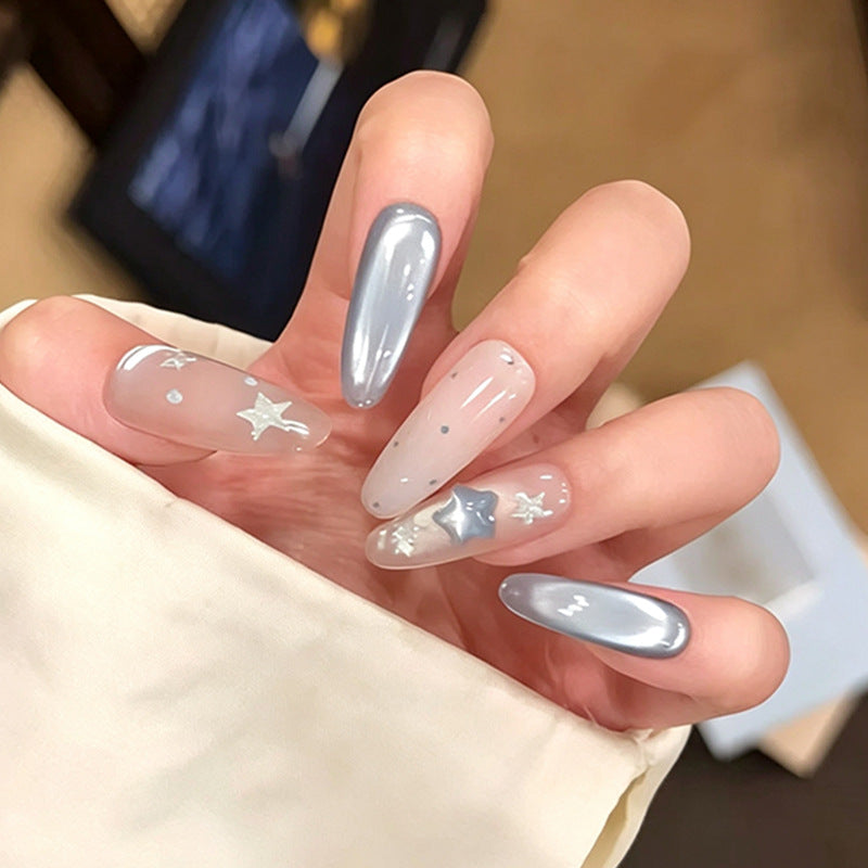 Acrylic nail set with sparkling star designs Stornfield