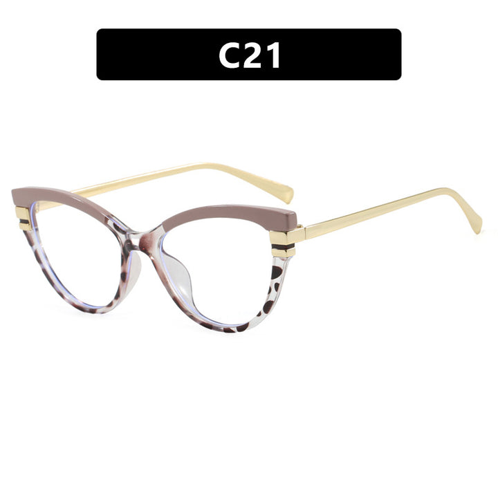 Ladies Cat-Eye Sunglasses with Elegant Plastic Frame and Golden Accents Stornfield