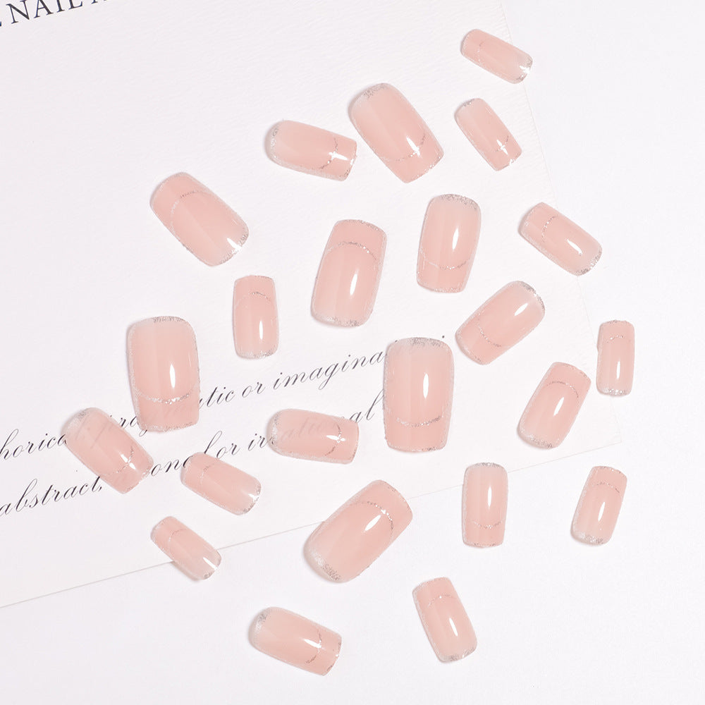 Glittering French Tip Press-On Nails Stornfield