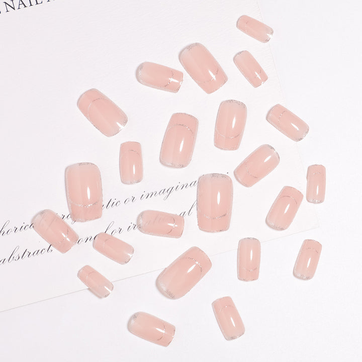 Glittering French Tip Press-On Nails Stornfield