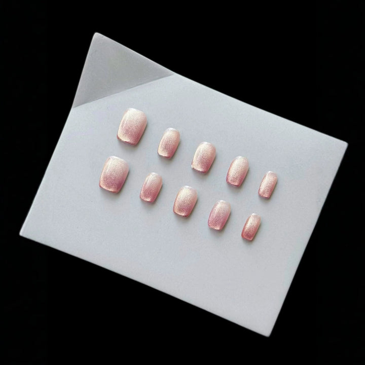 Press-On Nail Set with Gradient Glitter Effect