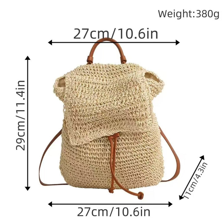 Backpack with Hand-Crocheted Design and Sturdy Leather Straps Stornfield