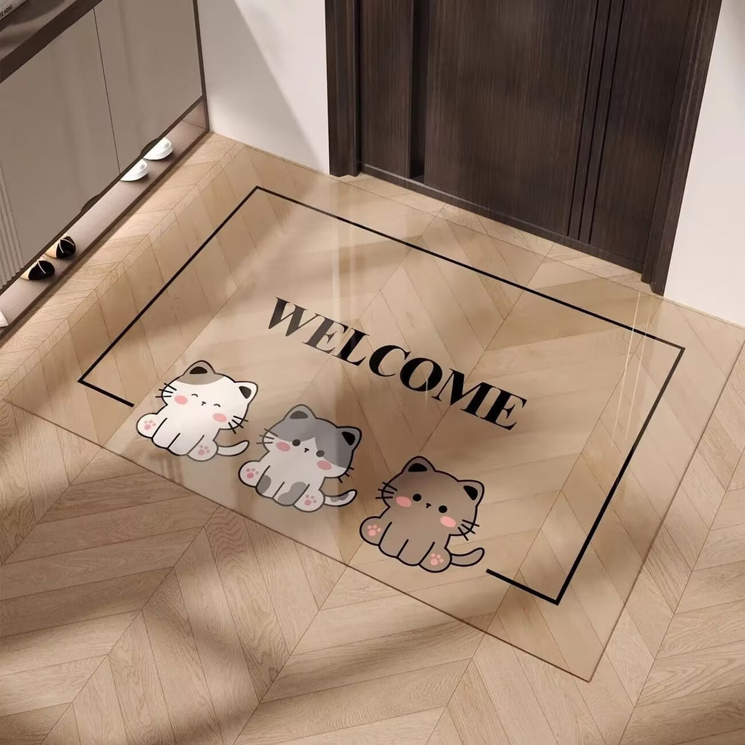 Playful Smiley Face Decorative Mat