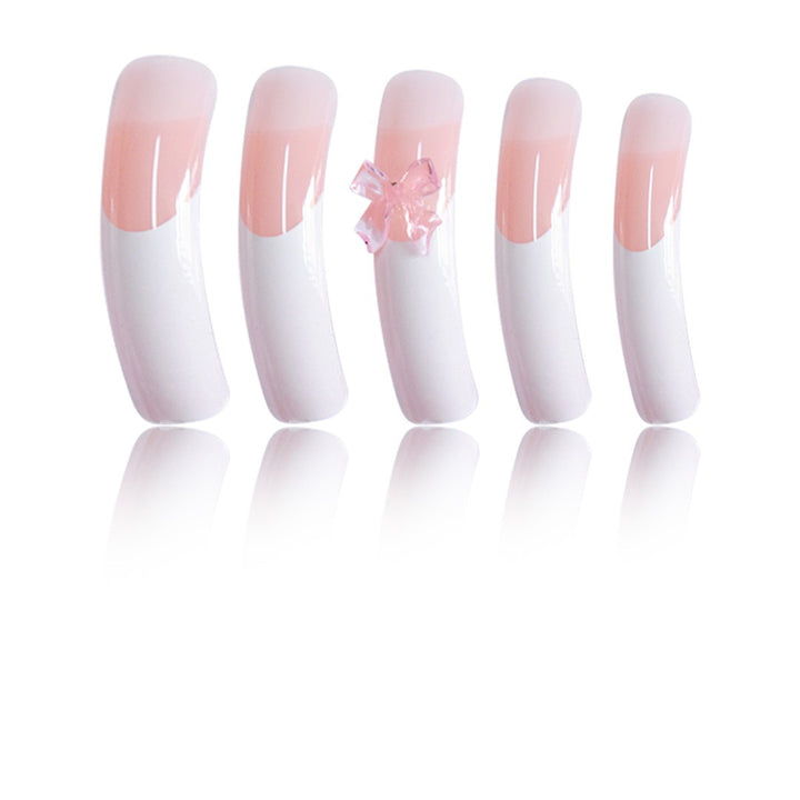 Stylish Acrylic Press-On Nail Extensions with Decorative Bow Stornfield