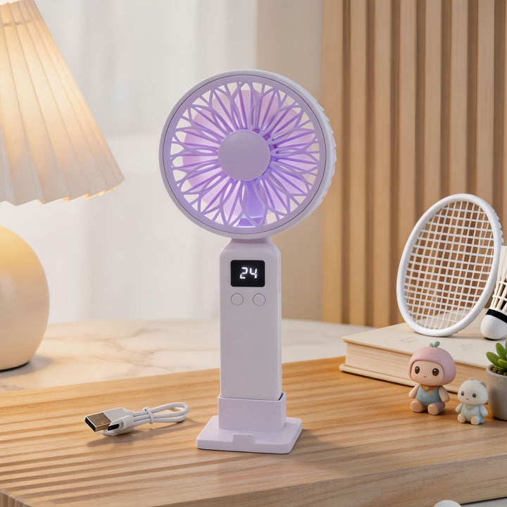 Women Portable Mini Fan with Digital Control Stornfield