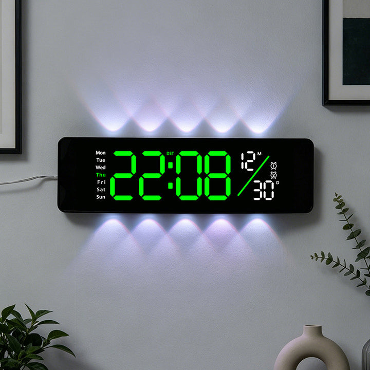 Digital display alarm clock with weekday display and temperature Stornfield