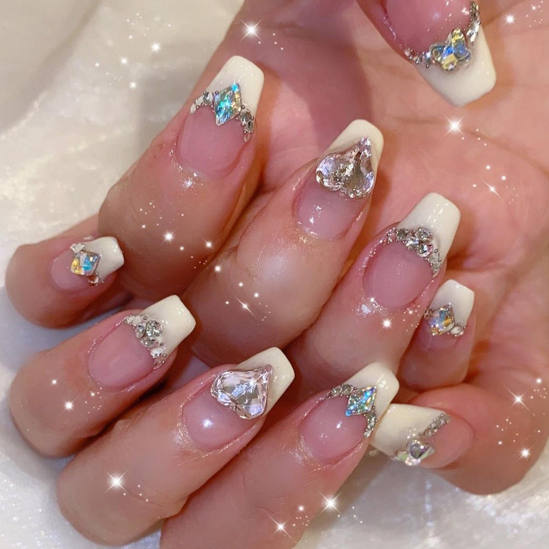 Artistic Nail Extensions with Gemstone Decorations Stornfield