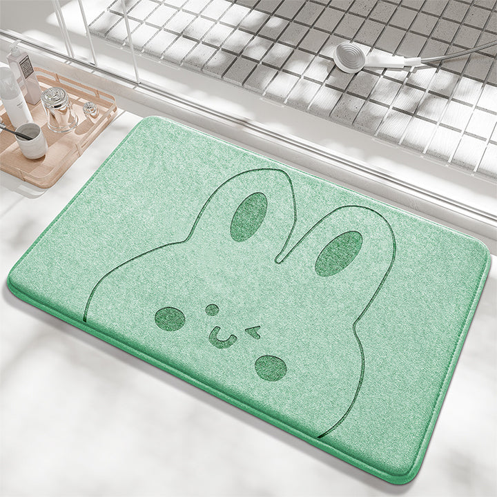 Playful Bunny Design Bath Mat Stornfield
