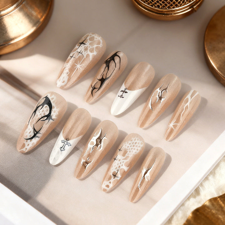 Artistic Press-On Nail Art Stornfield