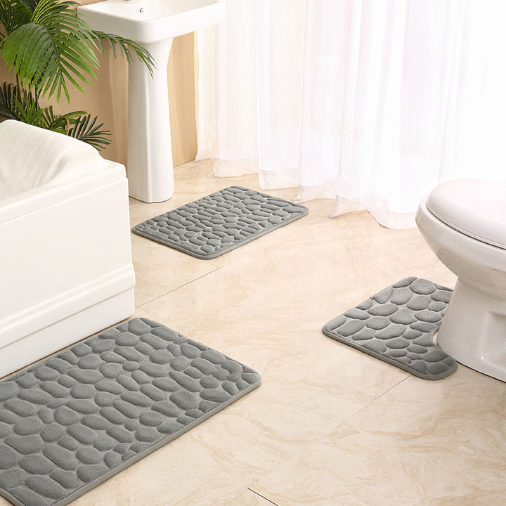 Pebble Textured Comfort Bath Mat Set