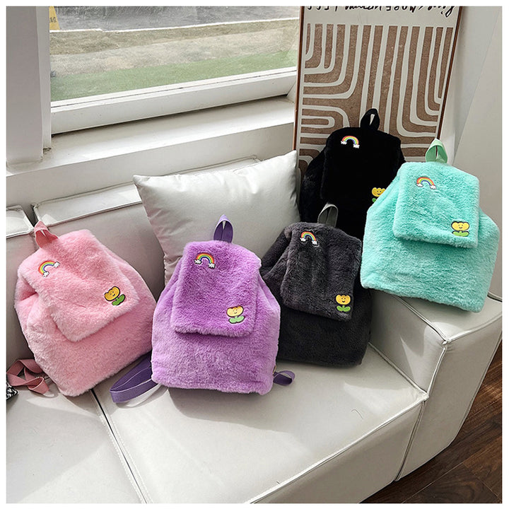 Plush Backpack with Colorful Appliqués Stornfield