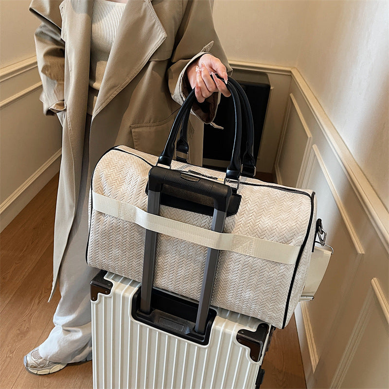 Elegant Textured Travel Duffel Bag Stornfield