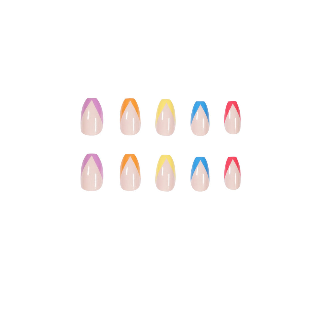 Artificial nail art with colorful tips and elegantly accented designs Stornfield