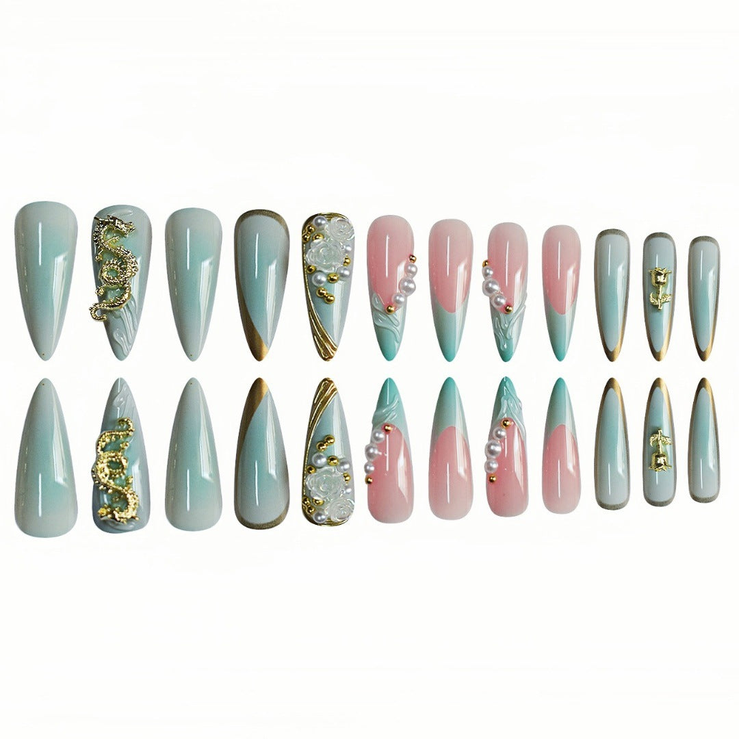 Decorative Stiletto Press-On Nail Art Extensions Stornfield
