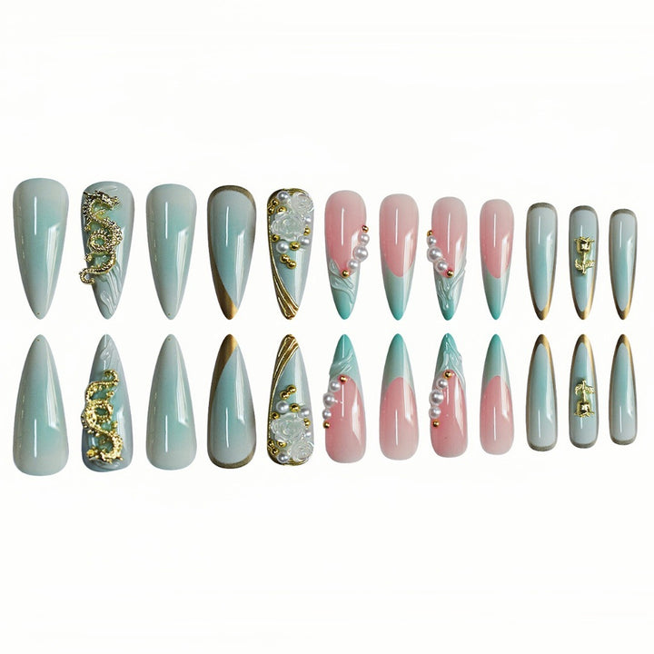 Decorative Stiletto Press-On Nail Art Extensions Stornfield