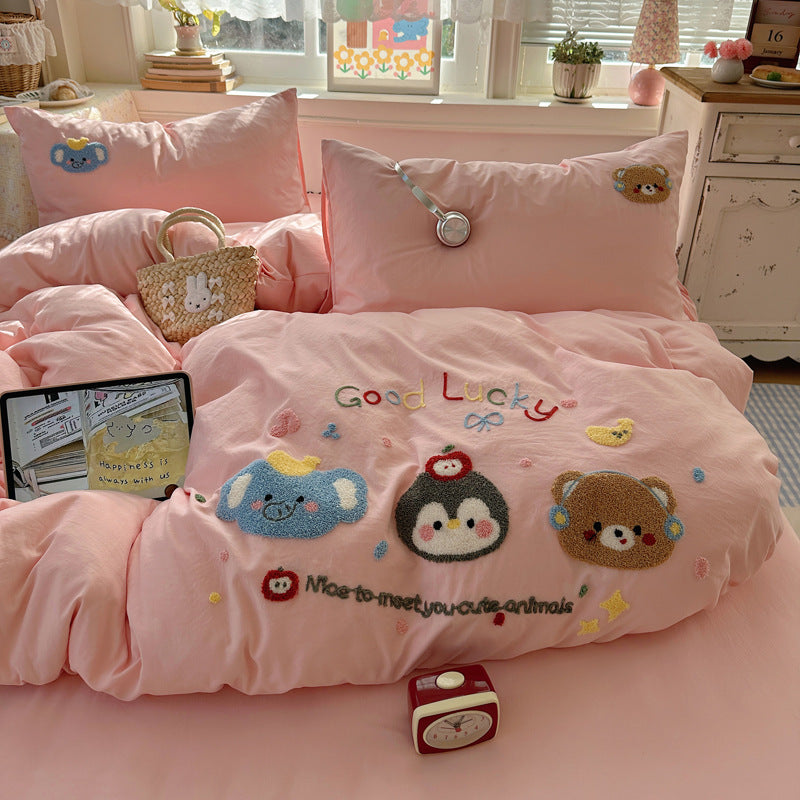 Children's Playful Animal-Themed Bedding Set