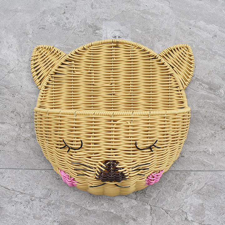 Cute Cat-Shaped Woven Storage Basket Stornfield