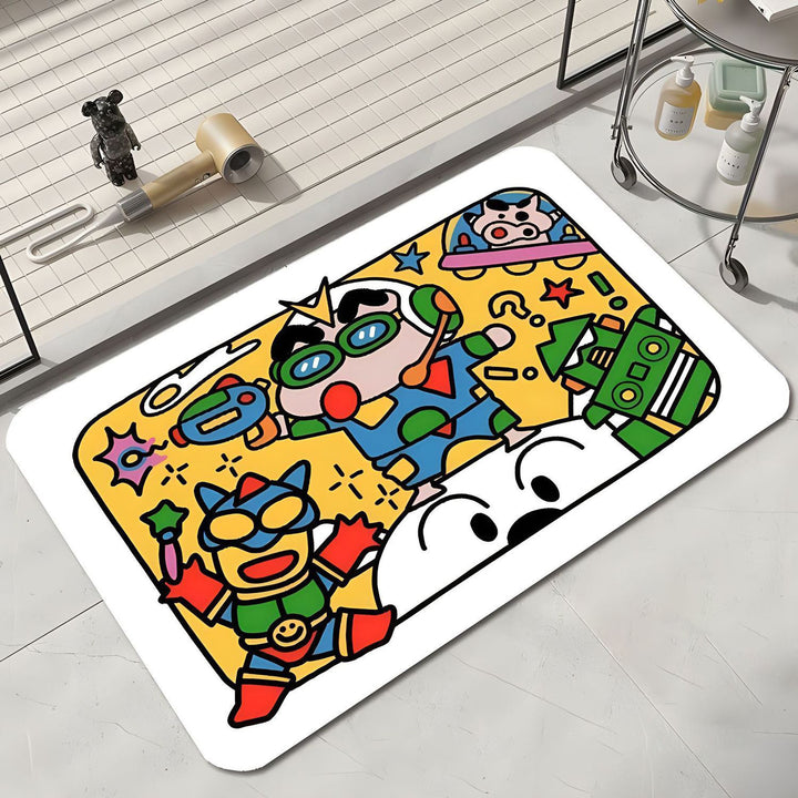 Cartoon-Themed Bathroom Rug