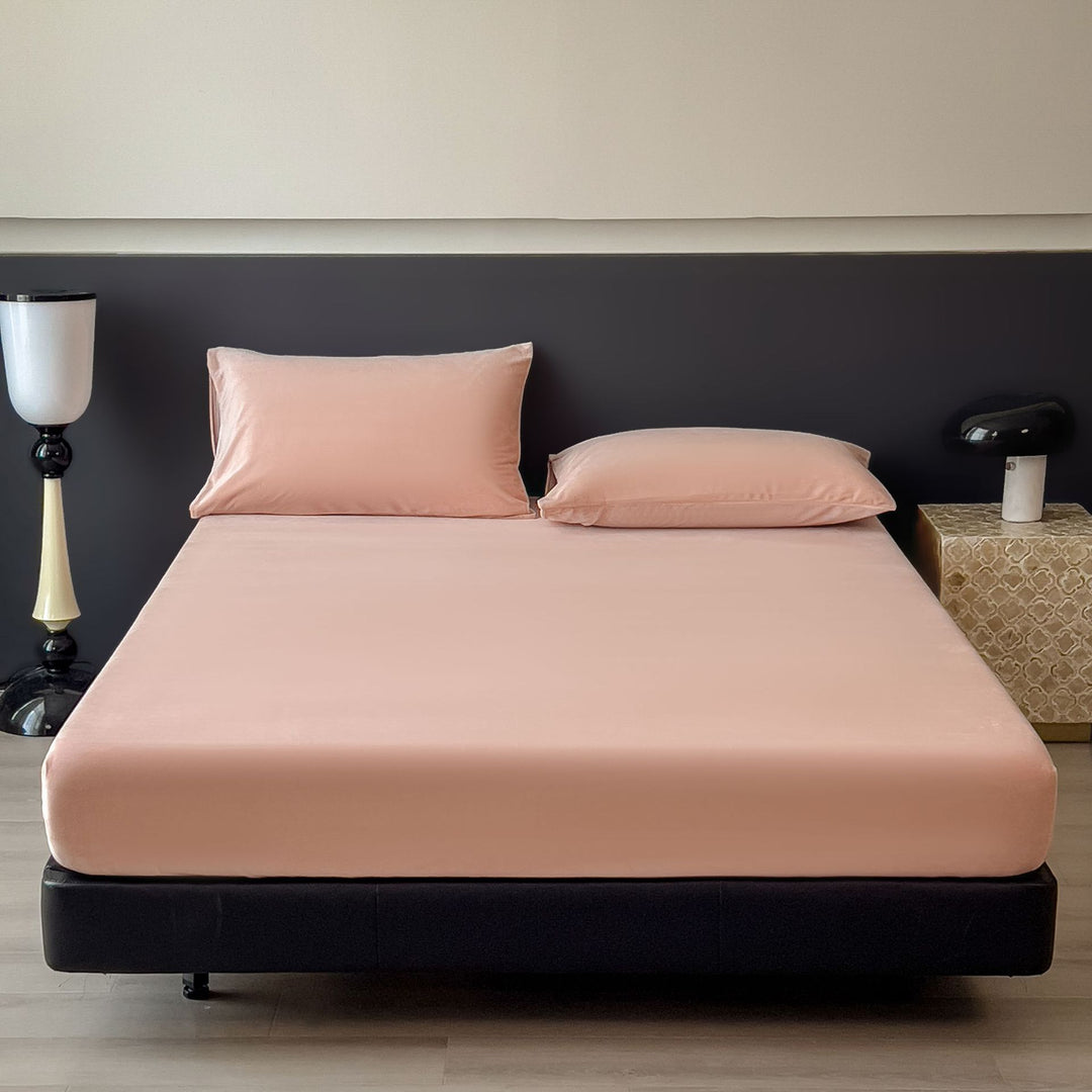 Silky Bamboo Viscose Deep-Pocket Fitted Sheet and Pillowcase Set