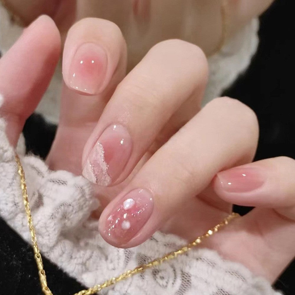 High-gloss artificial nails with rose effect Stornfield