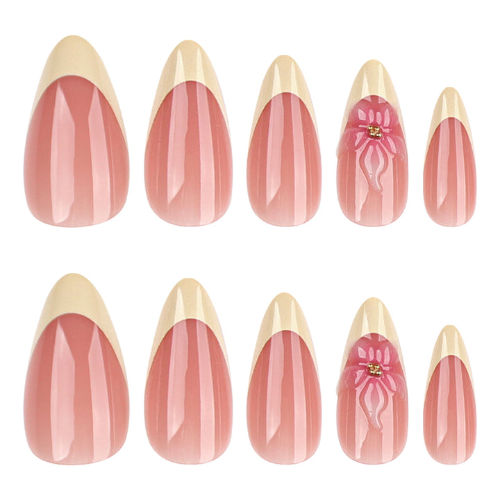 Artful stiletto nails with elegant flower accent Stornfield
