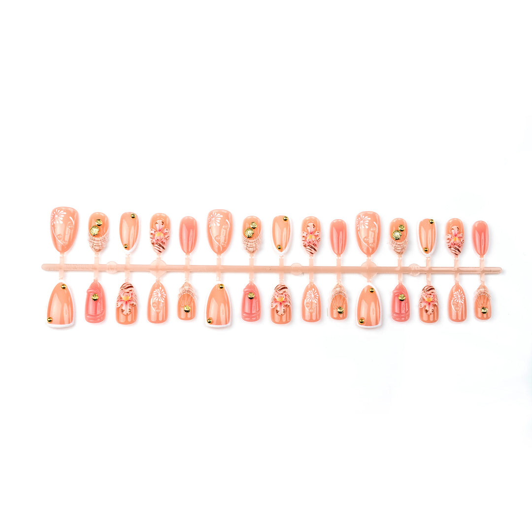 Elegant Floral Press-On Nail Art Design Stornfield