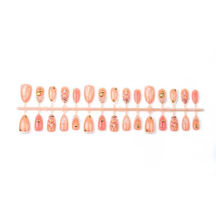 Elegant Floral Press-On Nail Art Design Stornfield