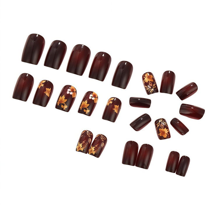 Artificial nails with floral autumn design Stornfield