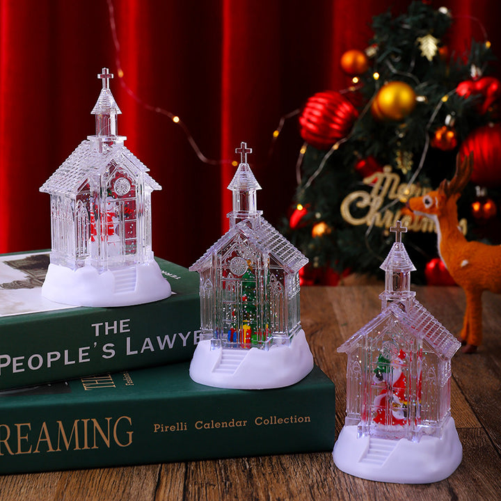 Decorative Christmas lantern with snowman scene Stornfield