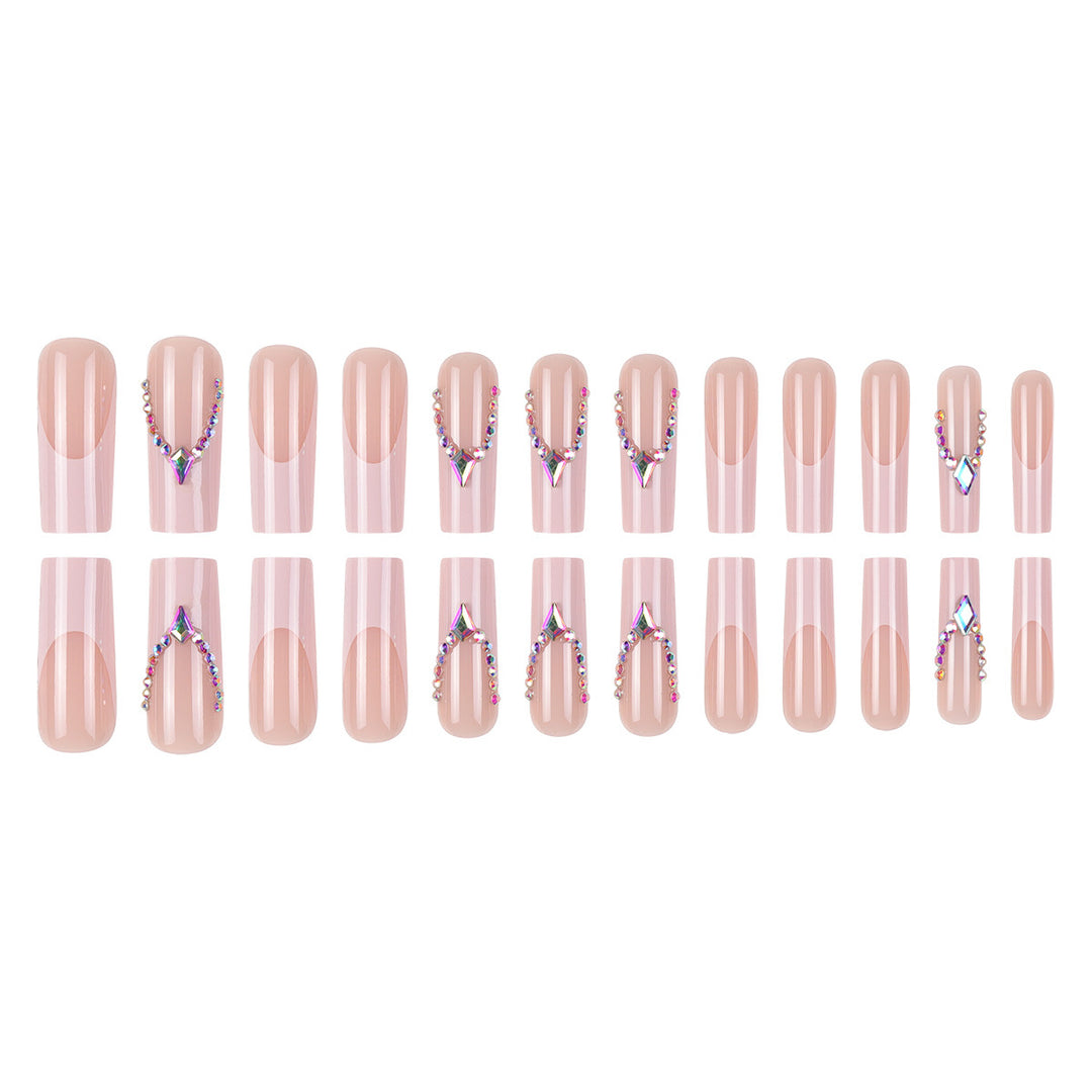 Rhinestone-Embellished Long Stiletto Press-On Nails Stornfield
