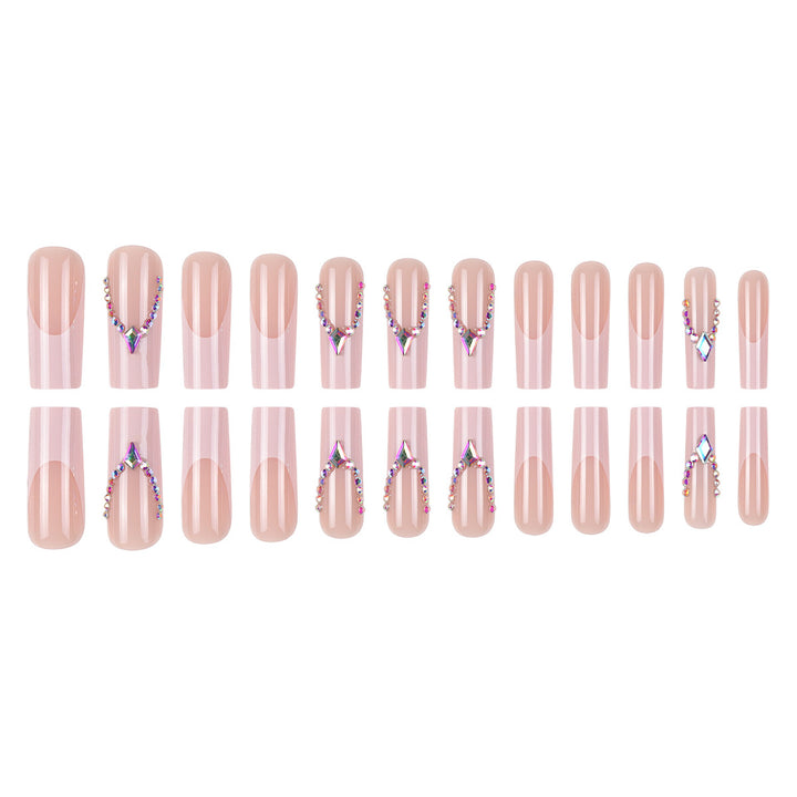 Rhinestone-Embellished Long Stiletto Press-On Nails Stornfield