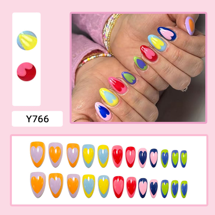 Artificial nails with cheerful heart design Stornfield