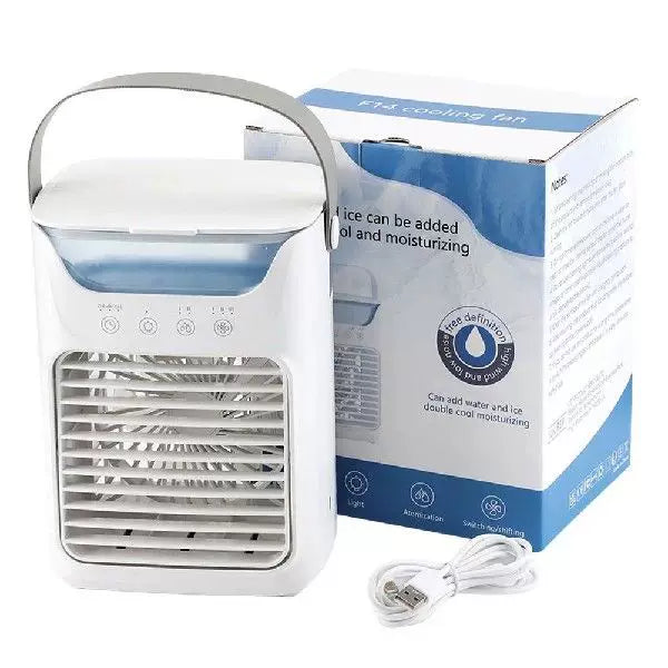 Unisex one size compact portable evaporative micro air cooler with removable ice container more speeds whisper quiet fan and adjustable directional louvers Stornfield