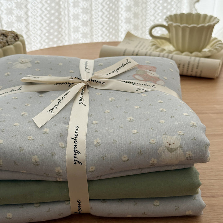 Floral-Print Cotton-Linen Duvet Cover Gift Set with Reversible Finish and Deep-Corner Ties