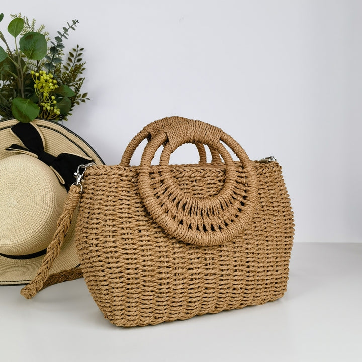 Handcrafted rattan bag with shoulder strap Stornfield