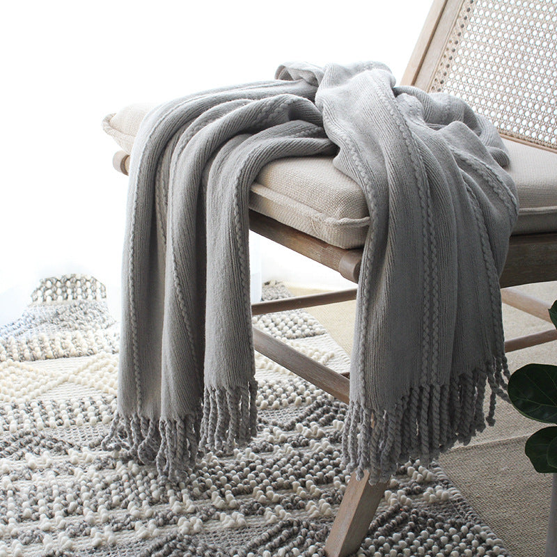 Soft Textured Knitted Blanket