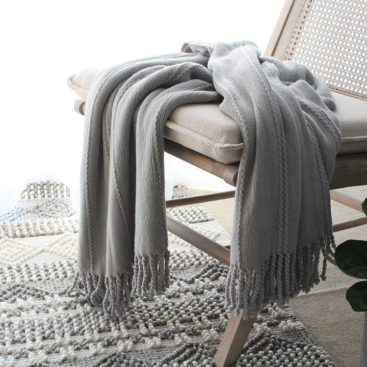 Soft Textured Knitted Blanket