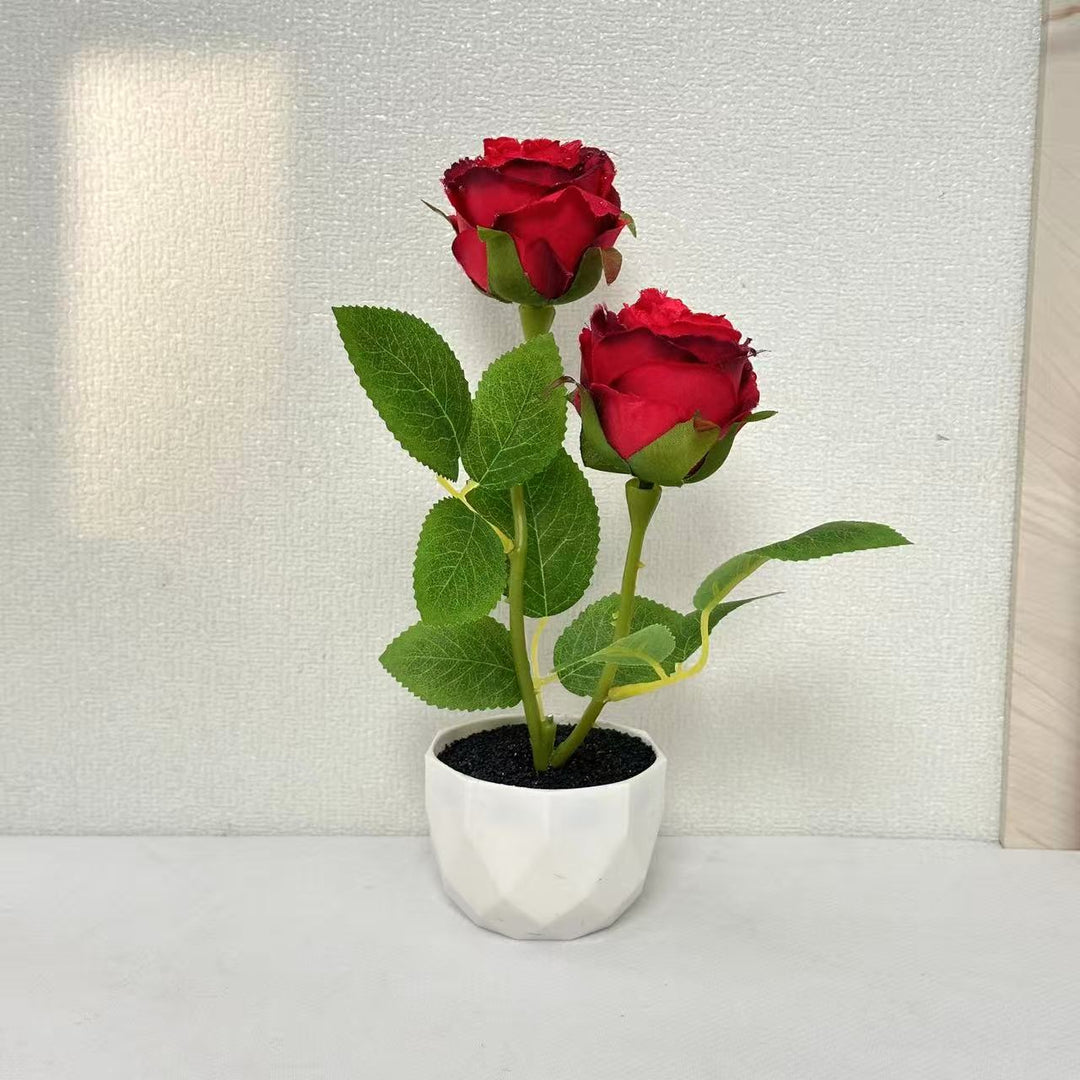 Decorative Artificial Rose Plant Arrangement for Home Decor