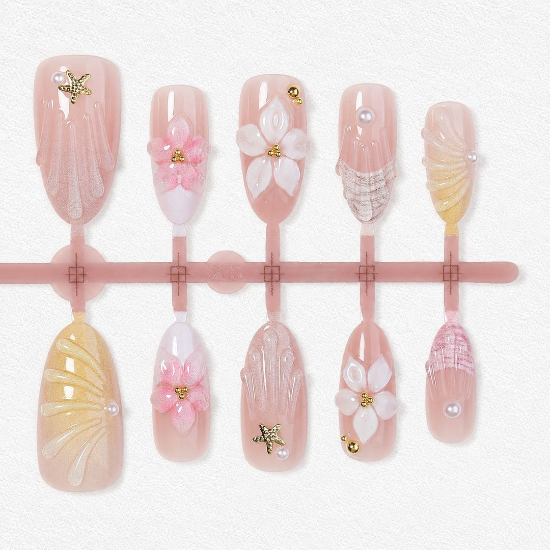 Premium Artifical Nails with Floral Designs Stornfield