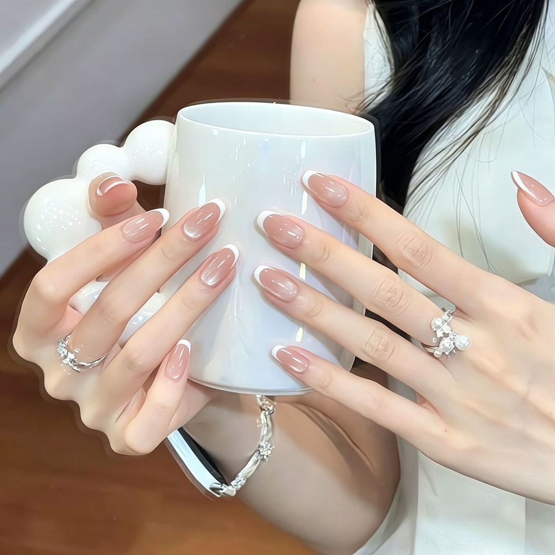 Premium Glossy French Tip Nail Enhancements Stornfield