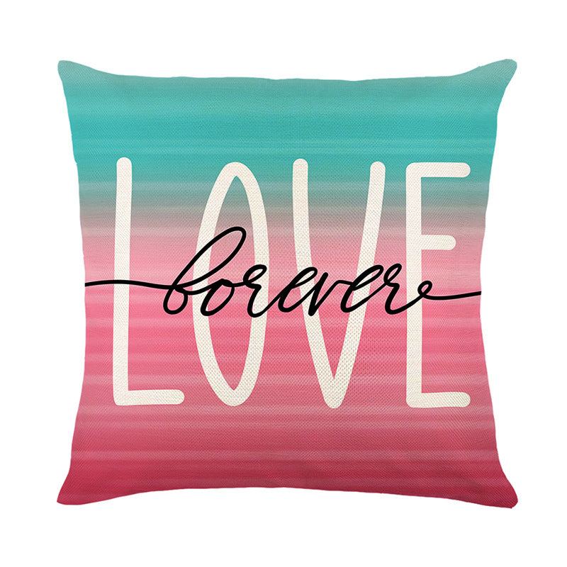 Decorative Cotton-Linen Conversation Heart Throw Pillow Cover with Hidden Zipper
