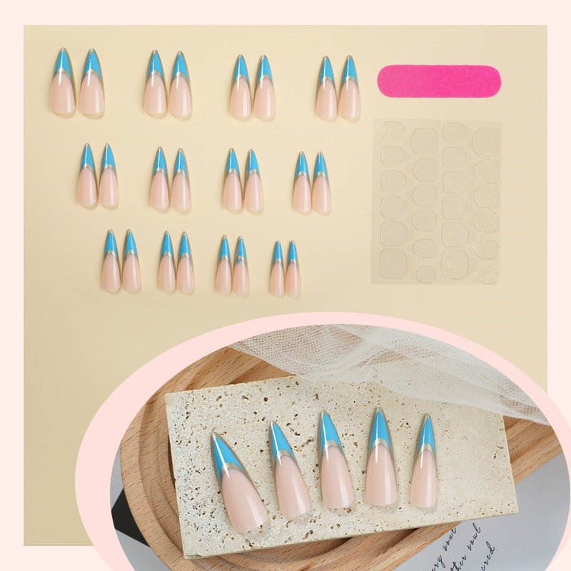 Acrylic nail set with stylish, asymmetrical designs Stornfield