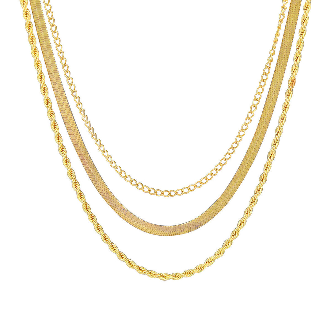 Layered Textured Chain Necklace Stornfield